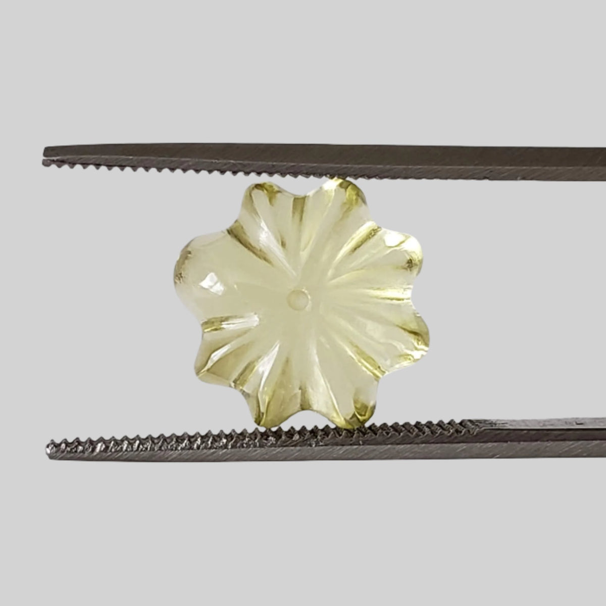  Citrine | Half Drilled Flower Shape | Lemon Yellow | 11mm 5.44ct 