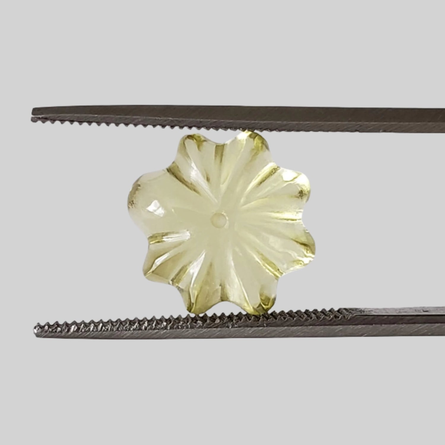 Citrine | Half Drilled Flower Shape | Lemon Yellow | 11mm 5.44ct