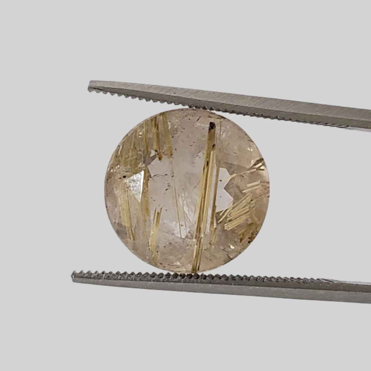 Rutilated Quartz | Faceted Round Cut | 12mm 6.15ct | Brazil