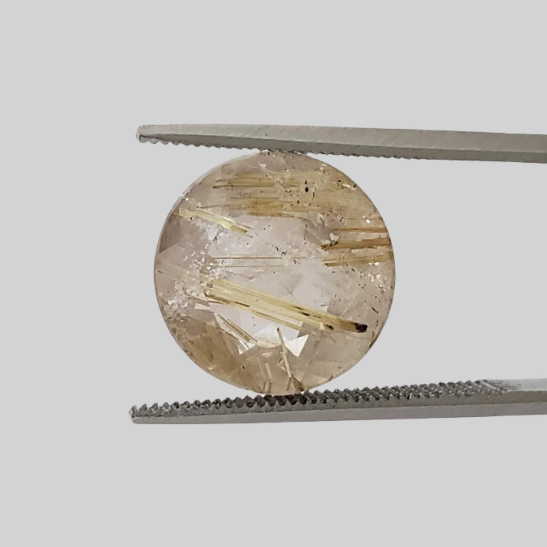 Rutilated Quartz | Faceted Round Cut | 12mm 6.15ct | Brazil