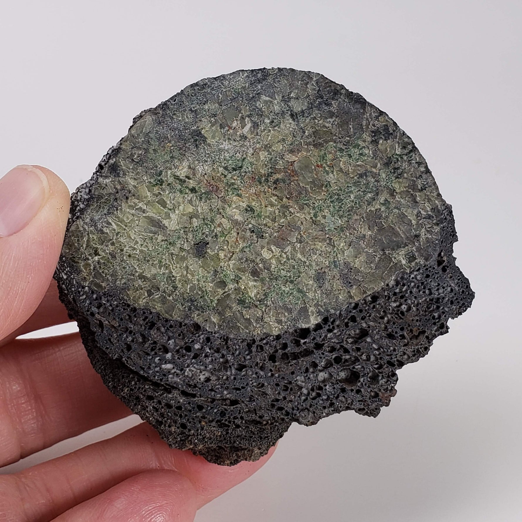 Olivine Volcanic Bomb | Lava Coated Crystal | 140 gr | Mortlake, Victoria, Australia