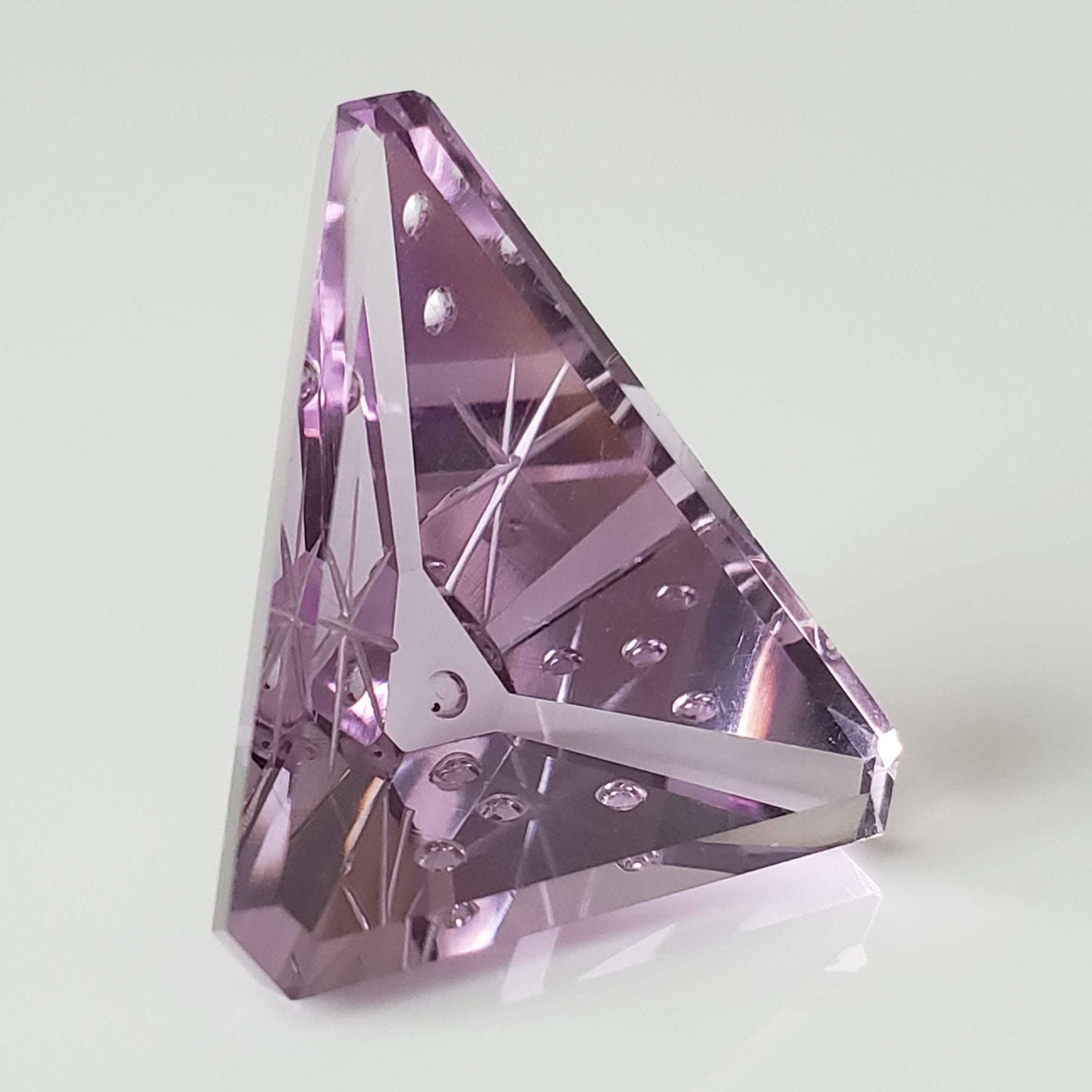 Amethyst | Laser Cut Triangle | Purple | 27x25mm 41.39ct