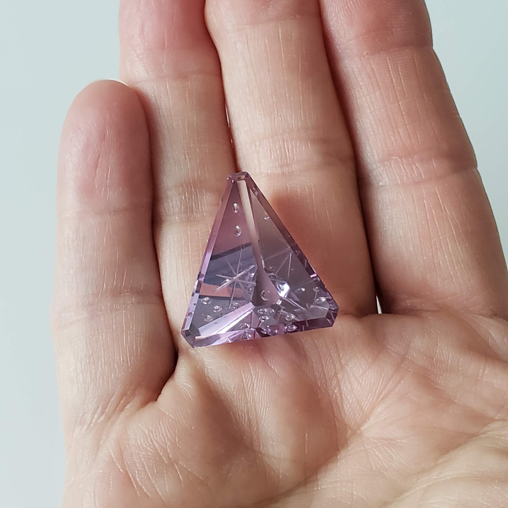 Amethyst | Laser Cut Triangle | Purple | 27x25mm 41.39ct