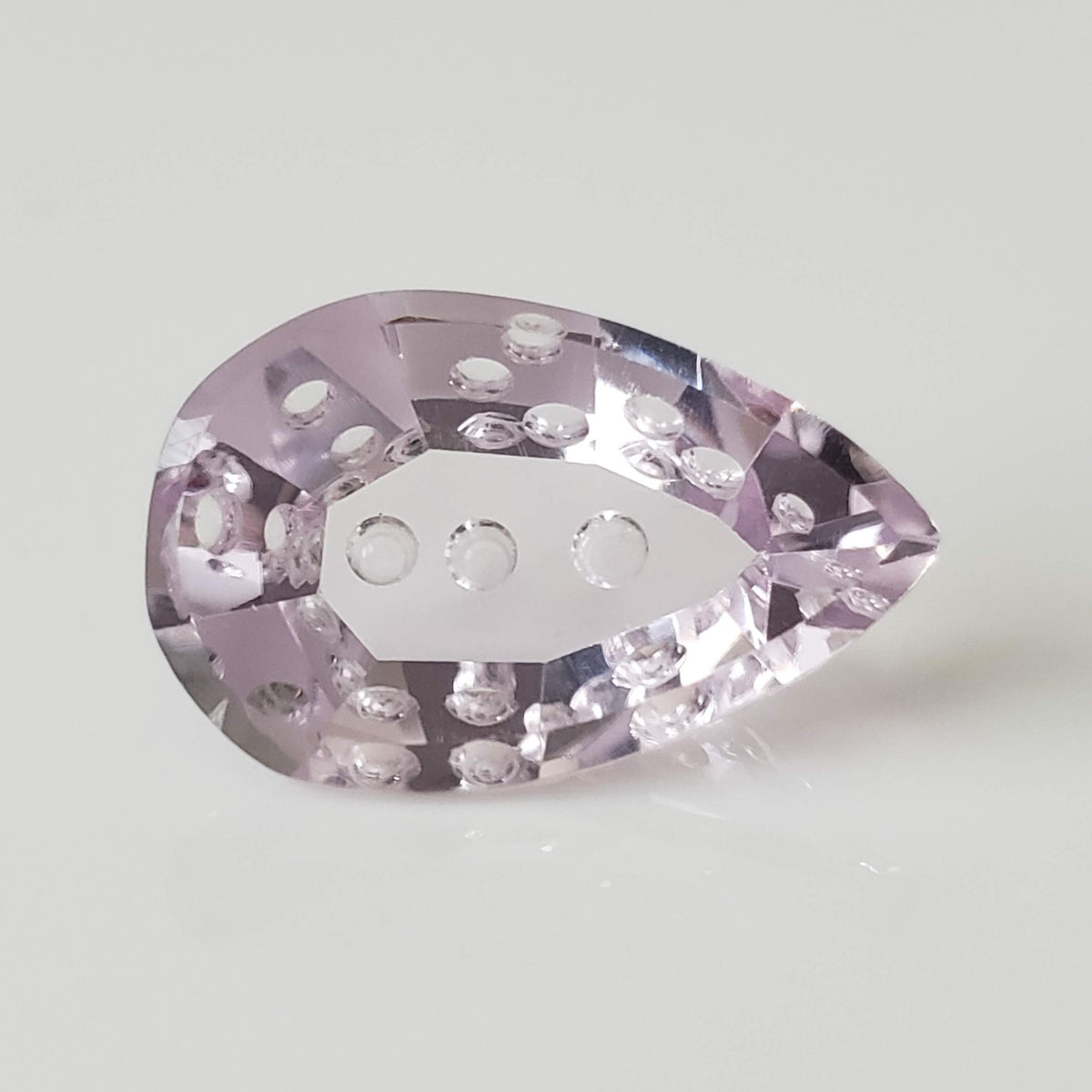  Laser Cut Amethyst Pear Shape 26X17mm 21.75ct 