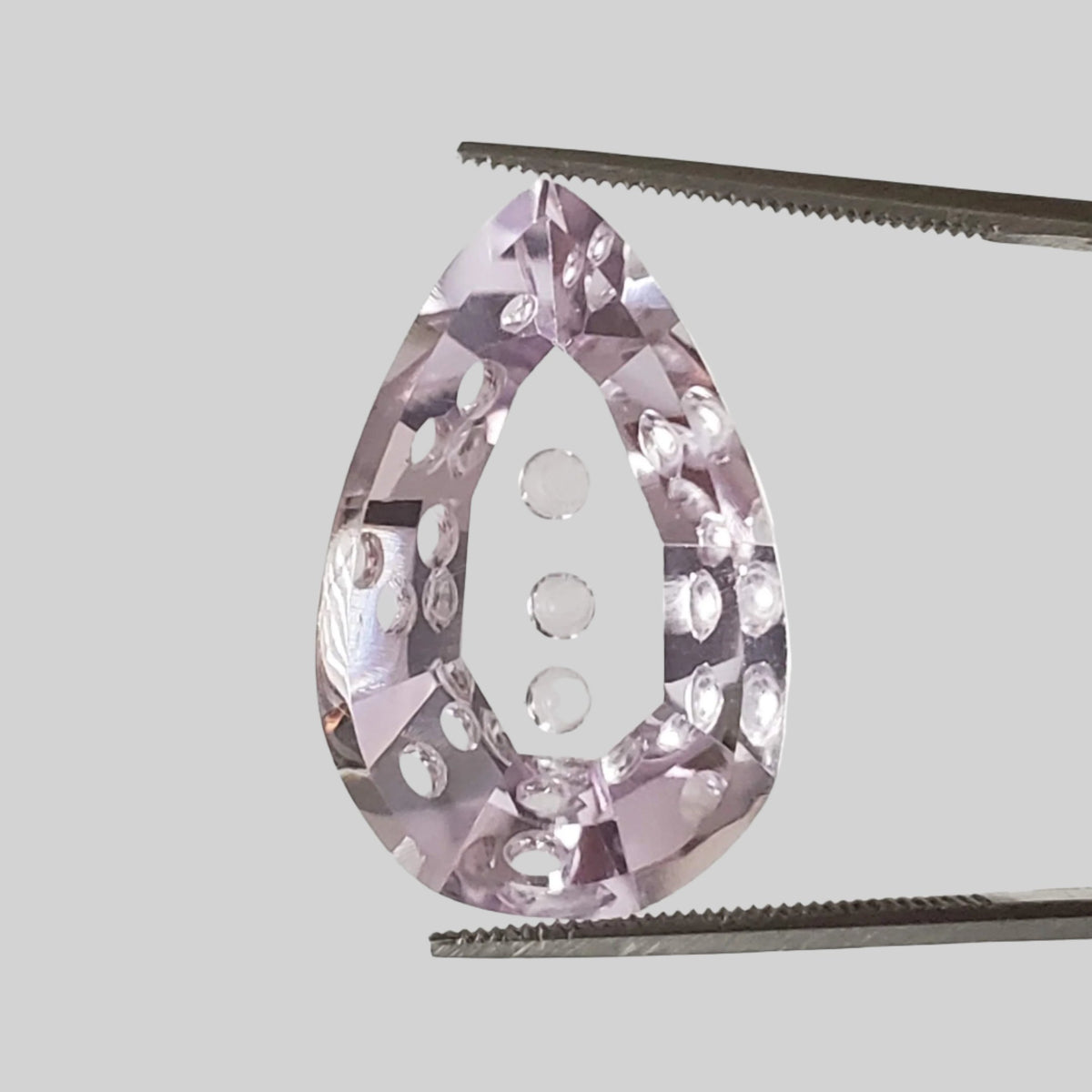  Laser Cut Amethyst Pear Shape 26X17mm 21.75ct 