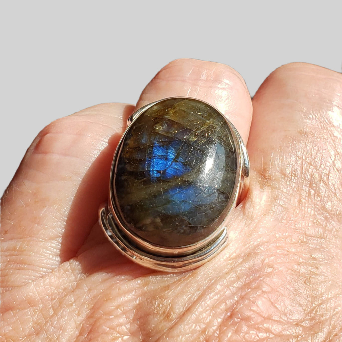  Labradorite Ring | 925 Sterling Silver | Size 8 