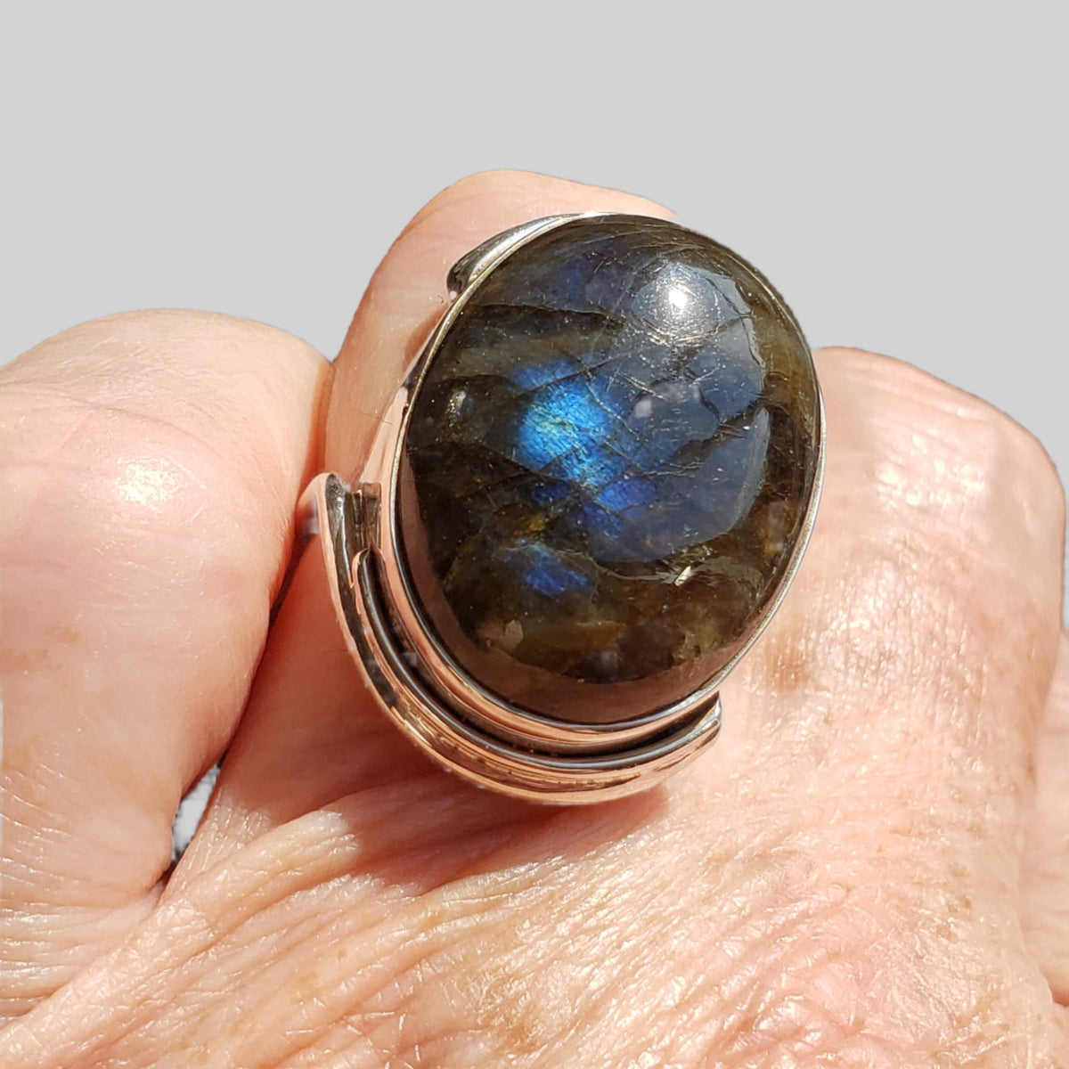  Labradorite Ring | 925 Sterling Silver | Size 8 