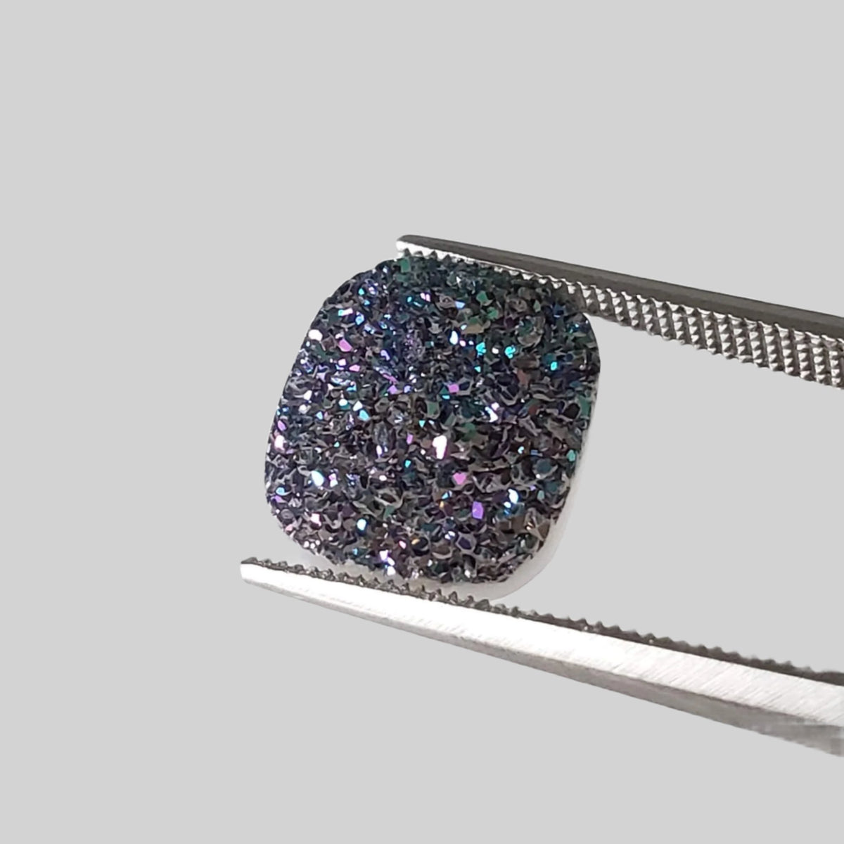   Titanium Druzy | Octagon Tablet | Rainbow Drusy | 12x10mm 3.7ct 