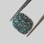   Titanium Druzy | Octagon Tablet | Rainbow Drusy | 12x10mm 3.7ct 