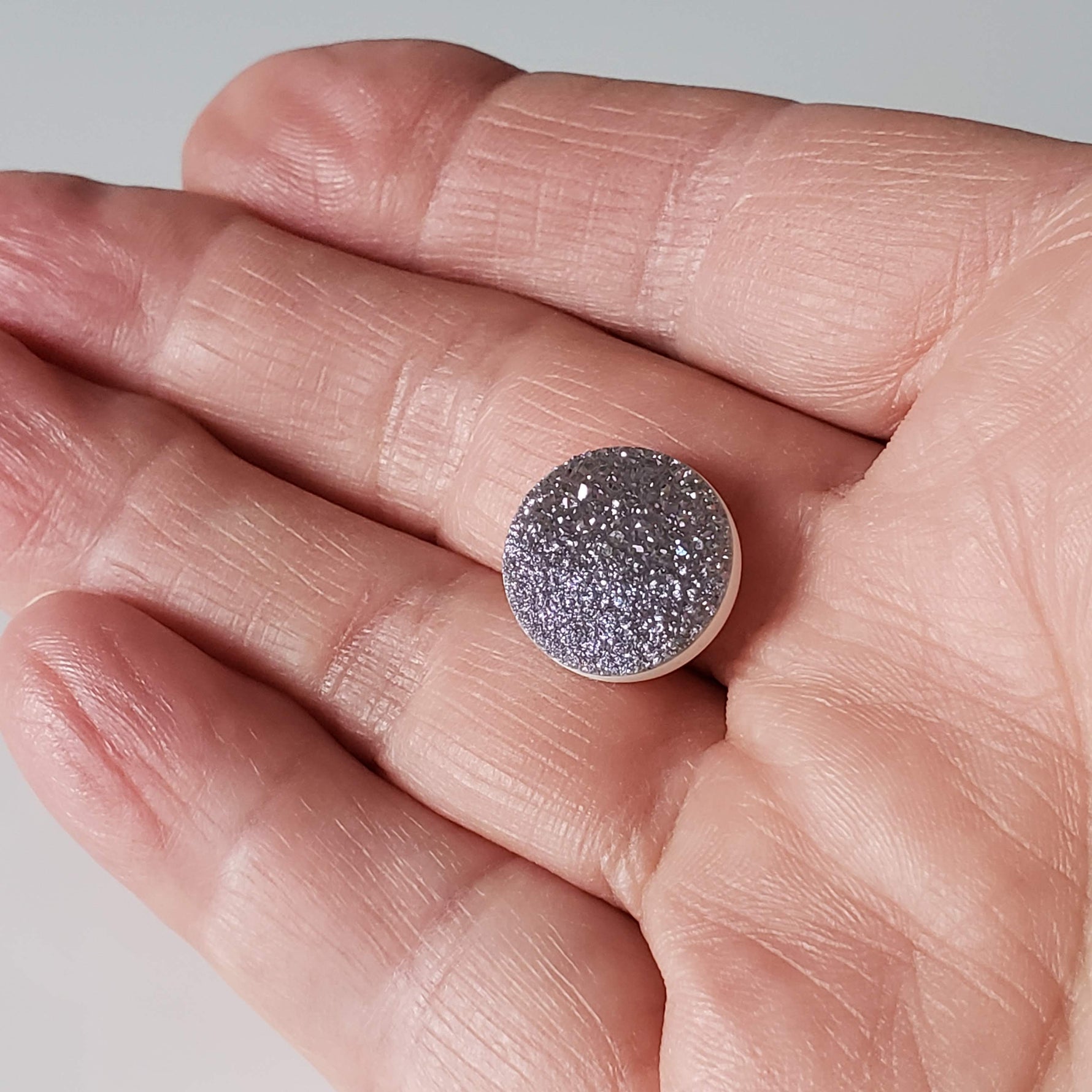   Titanium Druzy | Round Tablet | Irish Dream Rainbow Drusy | 15mm 