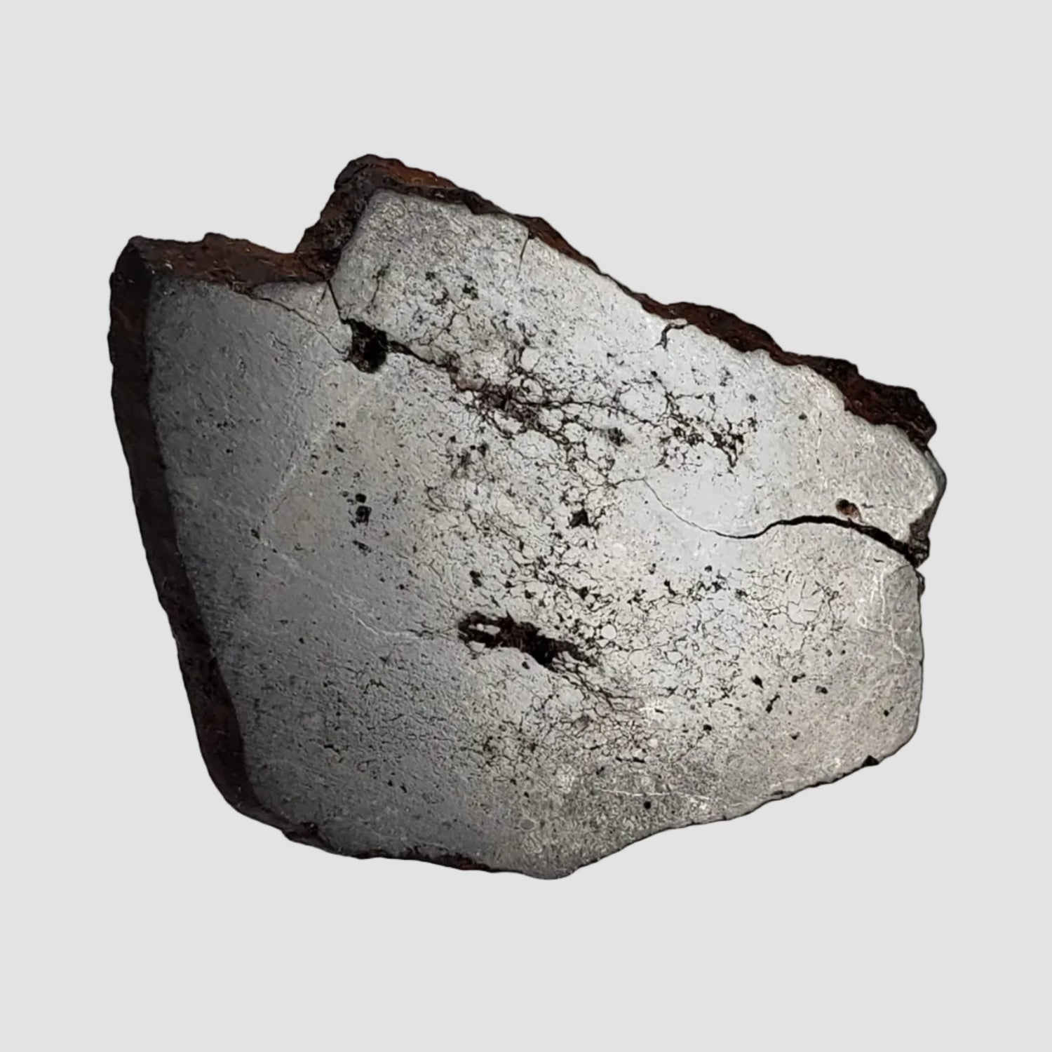 Ghubara Meteorite | 15.4 Gr | Slice | Rare Stony Black L5 Chondrite | Oman