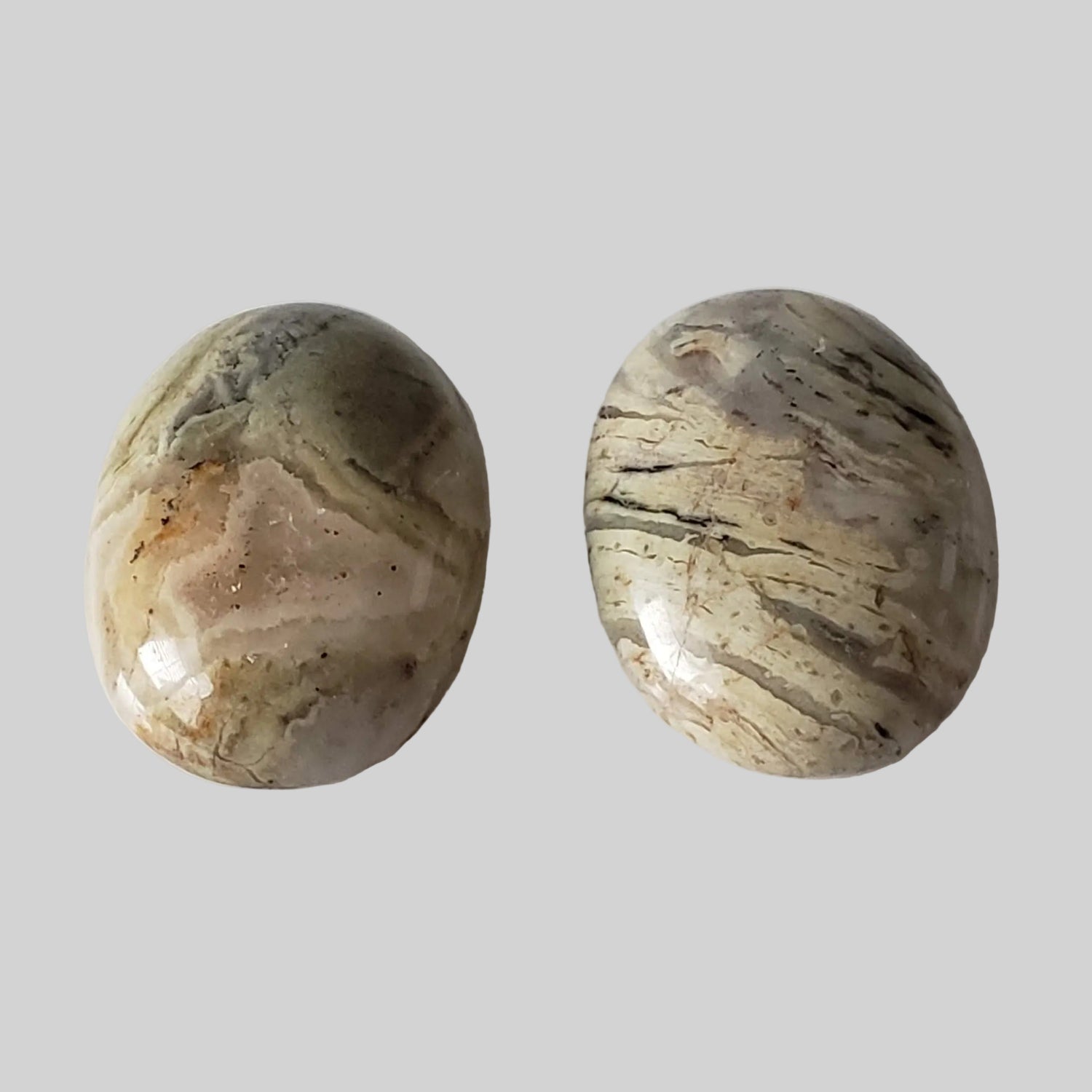 Natural Agate Pair | Oval Cabochon | Fancy | 15.12tcw | Africa