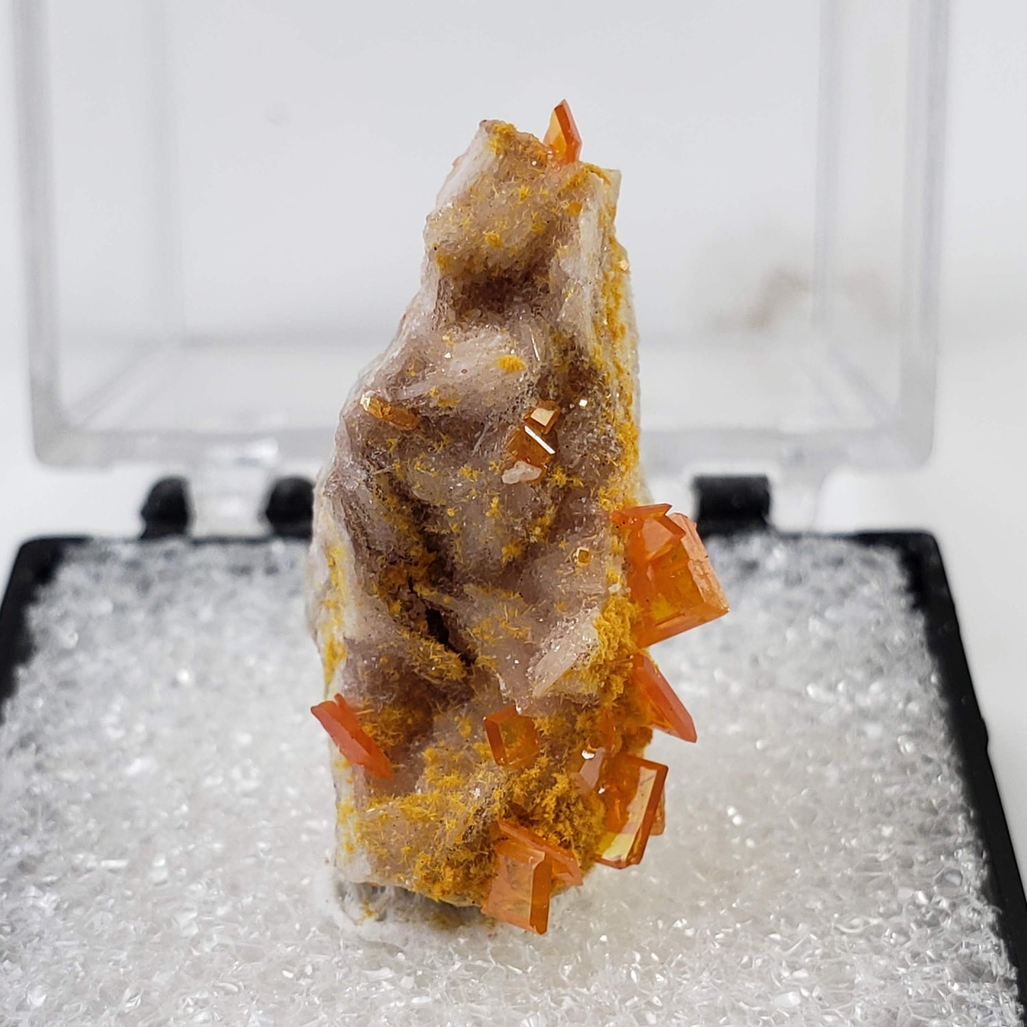 Wulfenite Crystal Cluster | Perky Box Thumbnail Specimen | Rowley Mine | Arizona USA
