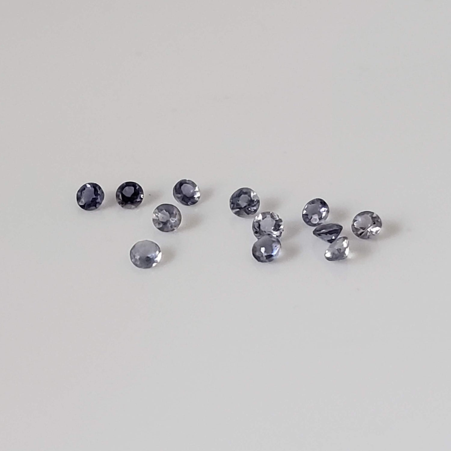 Iolite | 12 Piece Gemstone Lot | Round Cut | Blue Purple | 1.3mm 0.13tcw