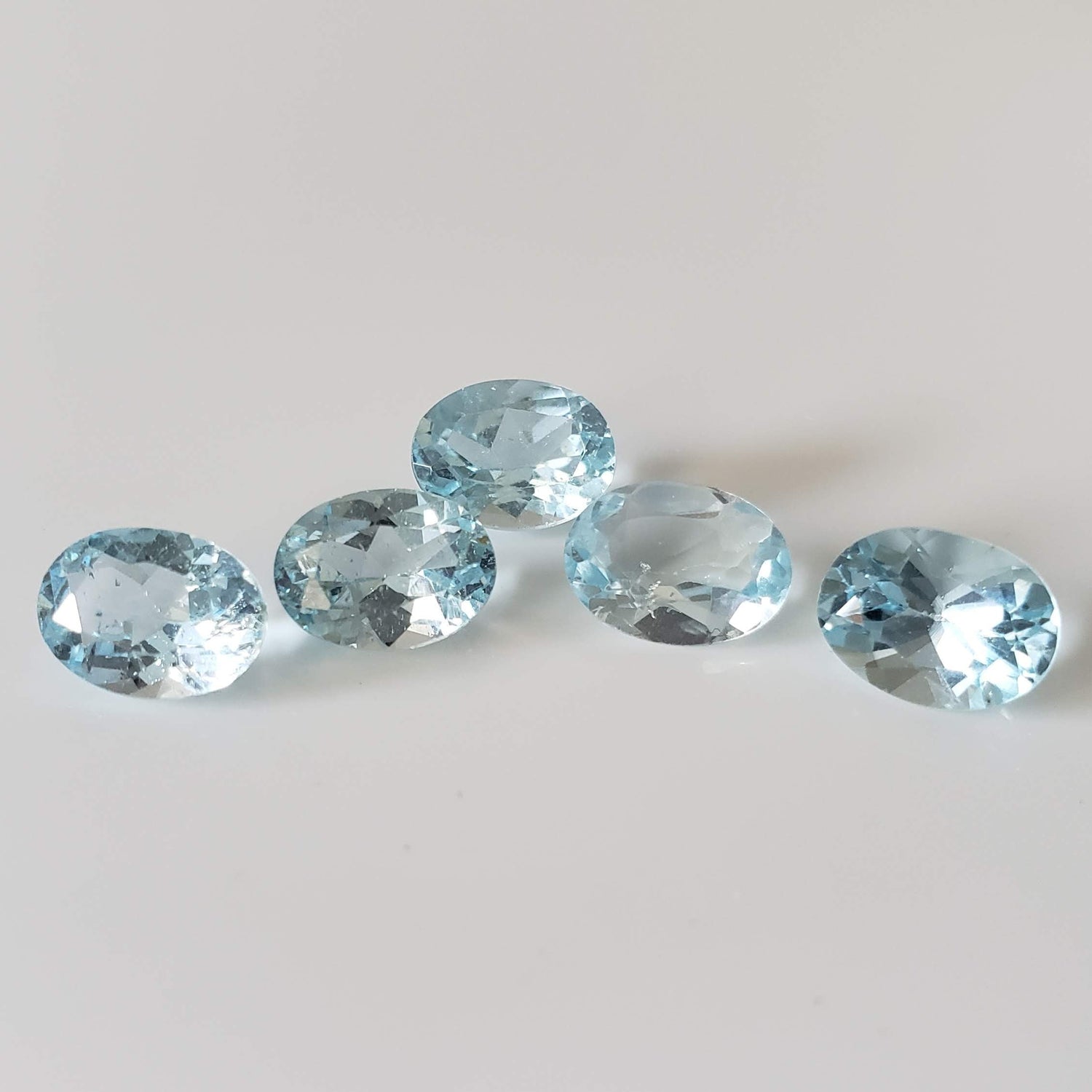 Topaz | 5 Piece Gemstone Lot | Oval Cut | Sky Blue | 8x6mm, 7.3 tcw