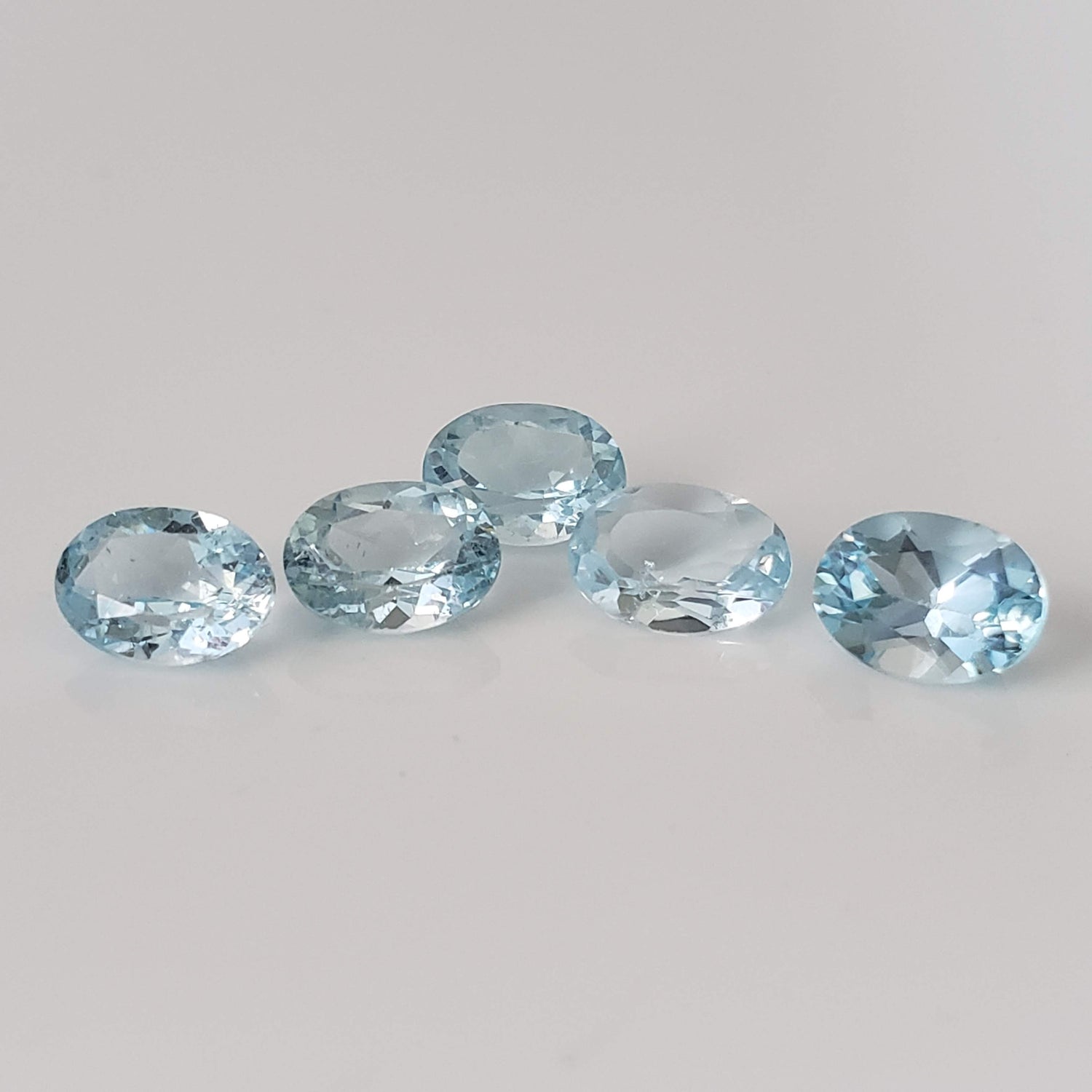 Topaz | 5 Piece Gemstone Lot | Oval Cut | Sky Blue | 8x6mm, 7.3 tcw