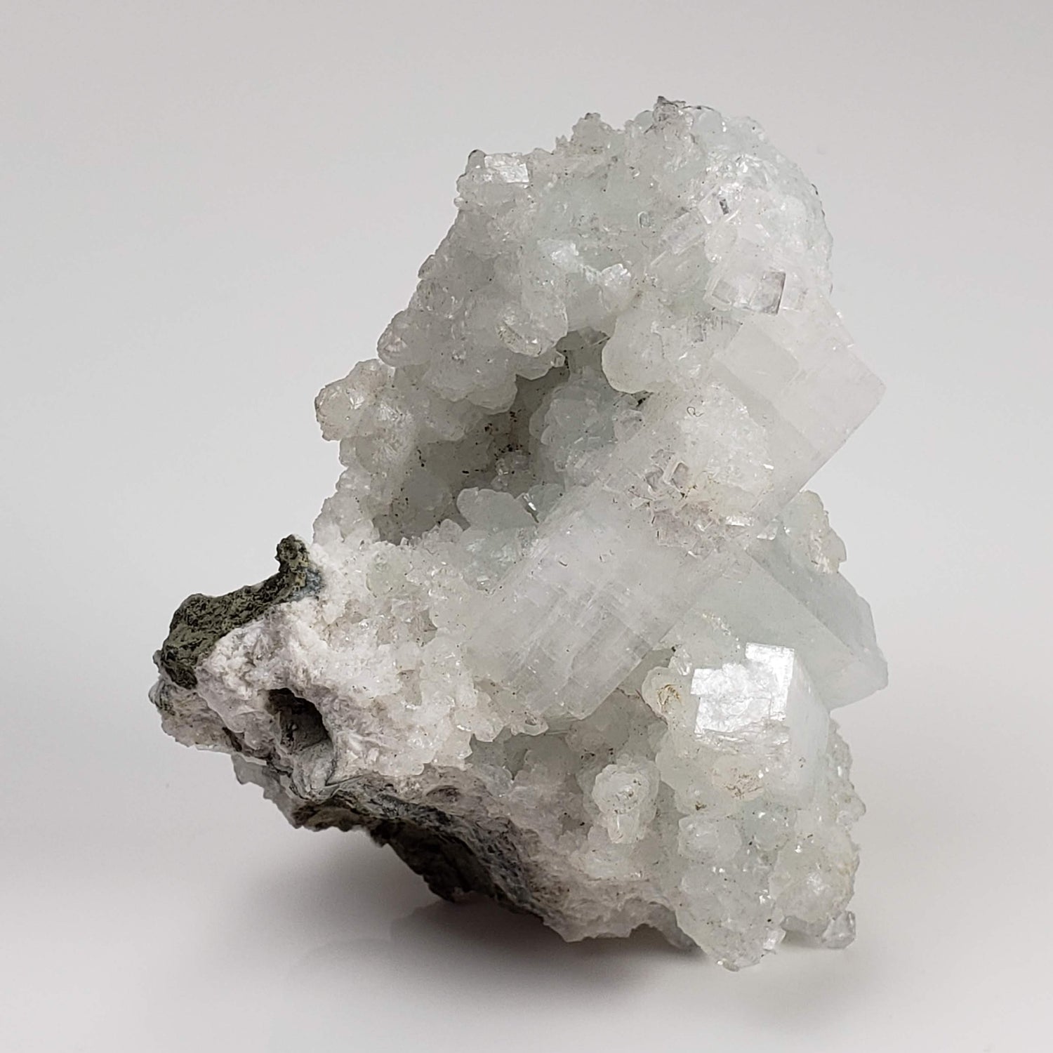Apophyllite and Prehnite Cluster Crystal | 86 grams | Mumbai, India