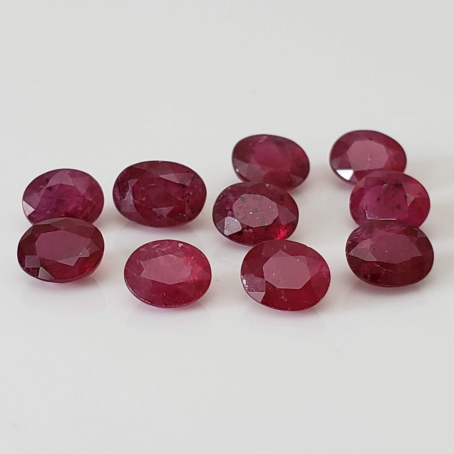 Ruby | 10 Piece Gemstone Lot | Oval Cut | Red | 5.15tcw