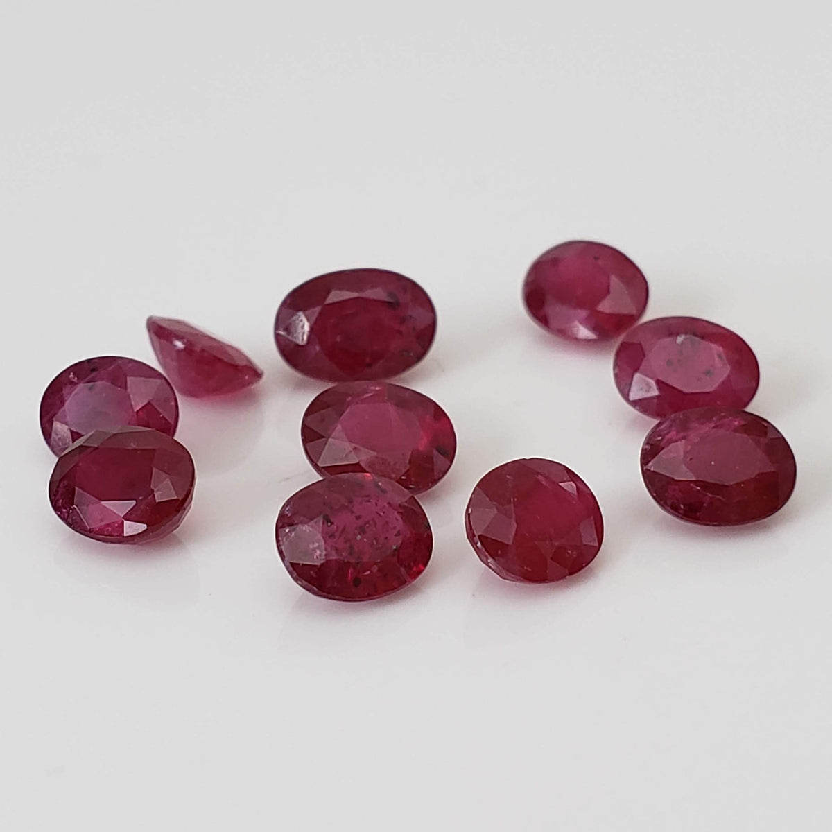 Ruby | 10 Piece Gemstone Lot | Oval Cut | Red | 5.15tcw