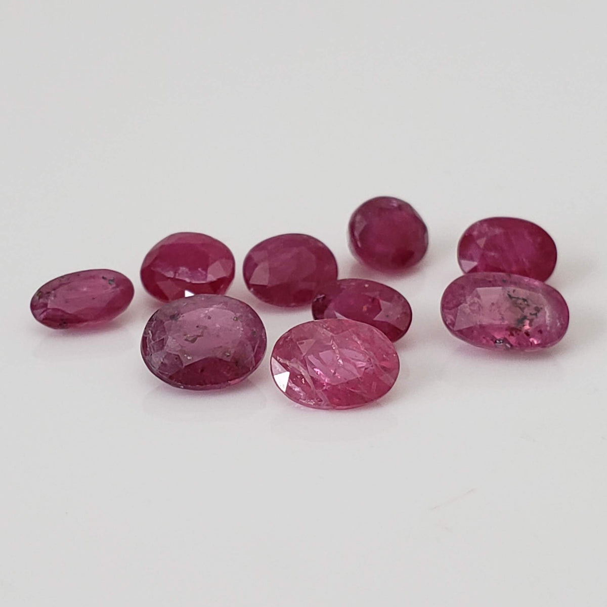 Ruby | 9 Piece Gemstone Lot | Oval Cut | Red | 4.6tcw