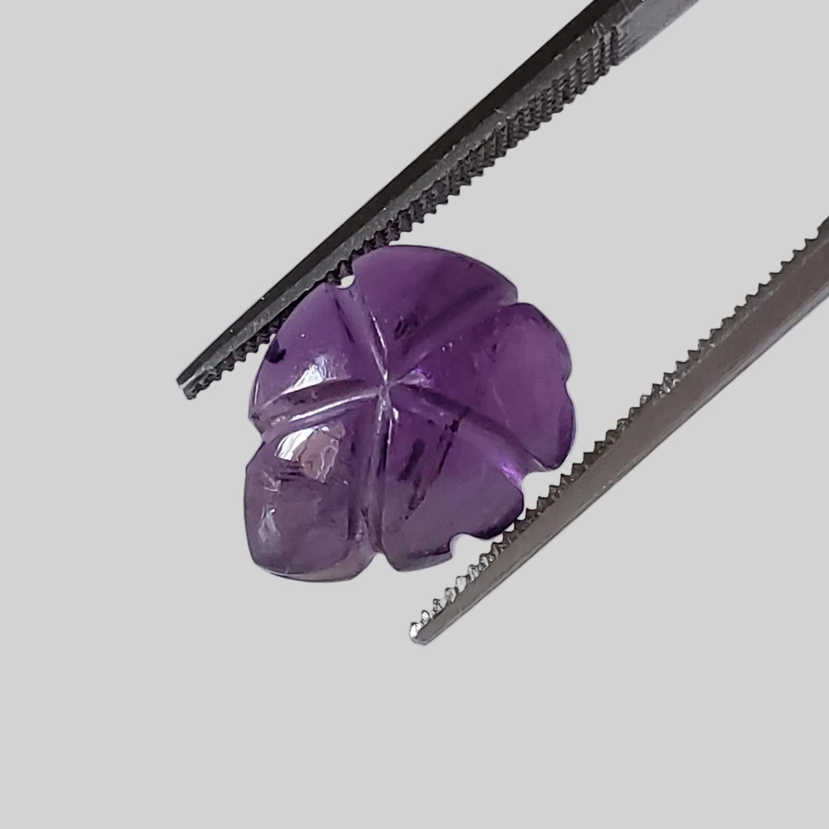 Amethyst | Carved Leaf Briolette | Purple | 12.5x10.5mm | Uruguay