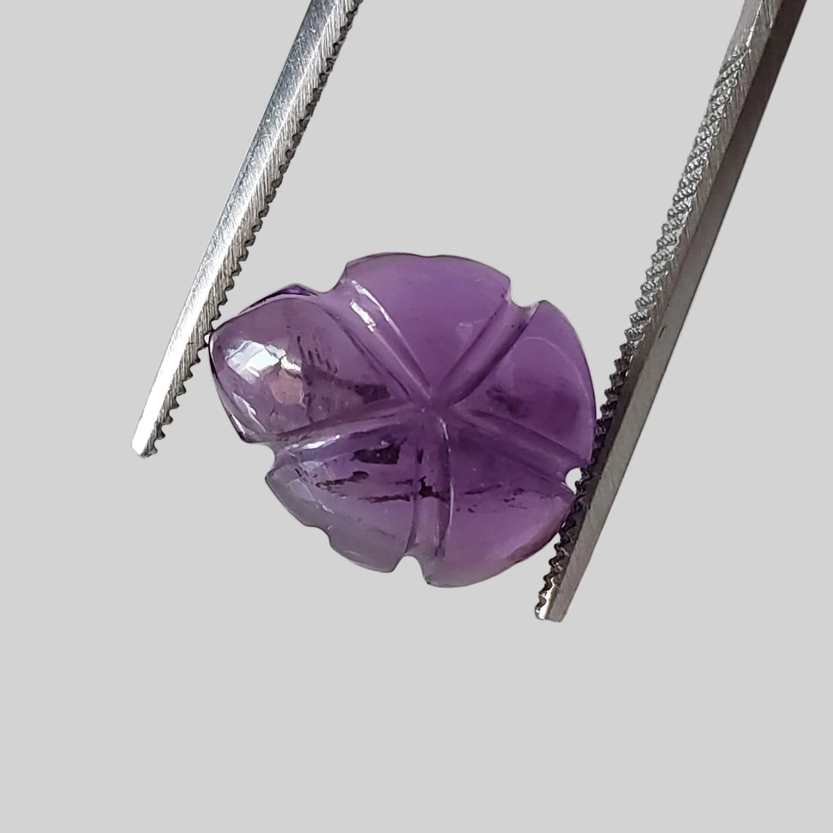 Amethyst | Carved Leaf Briolette | Purple | 12.5x10.5mm | Uruguay