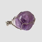  Amethyst Pendant | 925 Silver Wire Wrapped Pendant | Natural Tumbled Amethyst 5