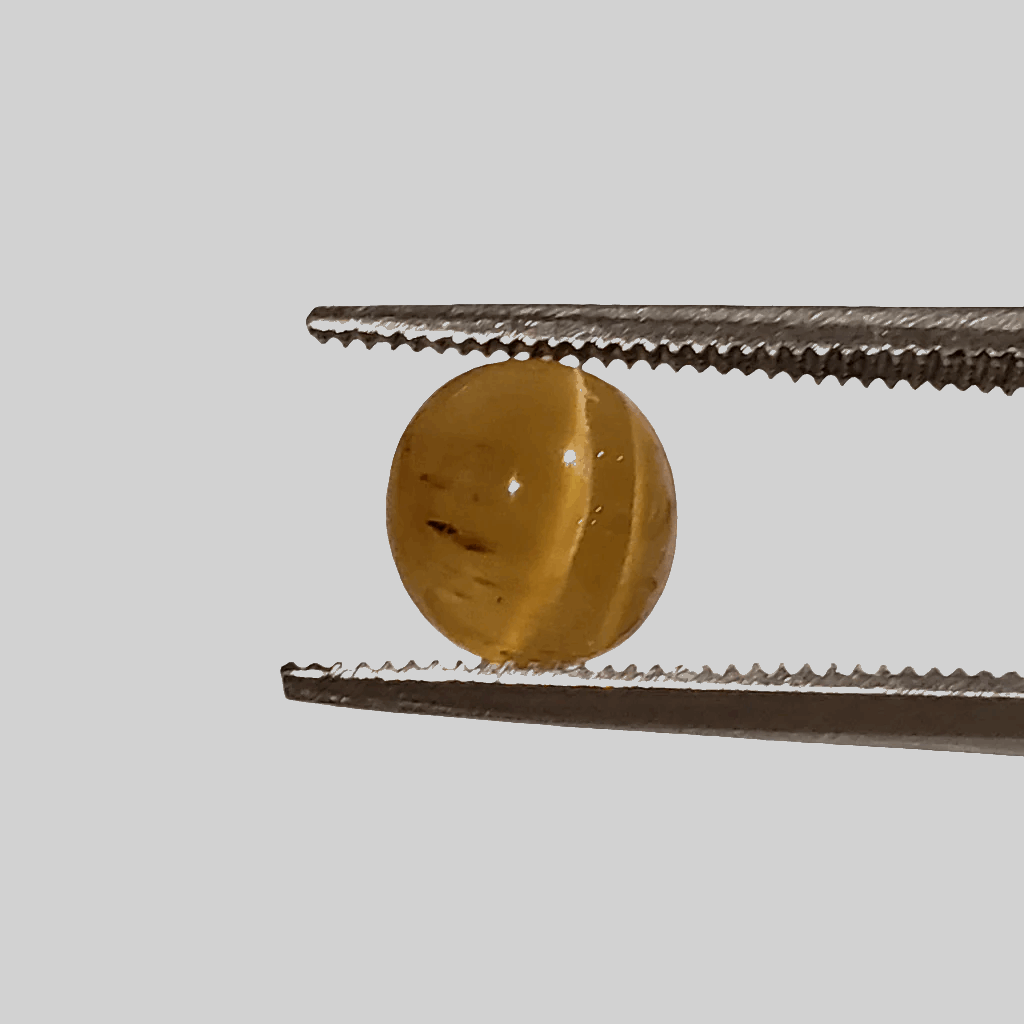  Apatite Cats Eye | Oval Cabochon | Honey Green | 7x6.5mm 1.5ct 4