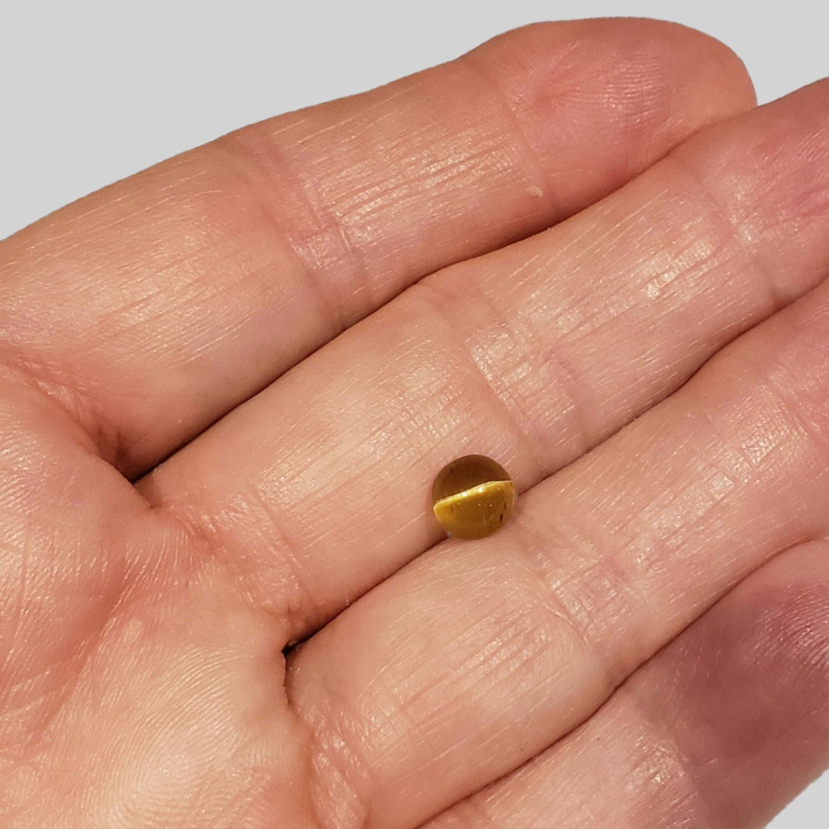  Apatite Cats Eye | Oval Cabochon | Honey Green | 7x6.5mm 1.5ct 6