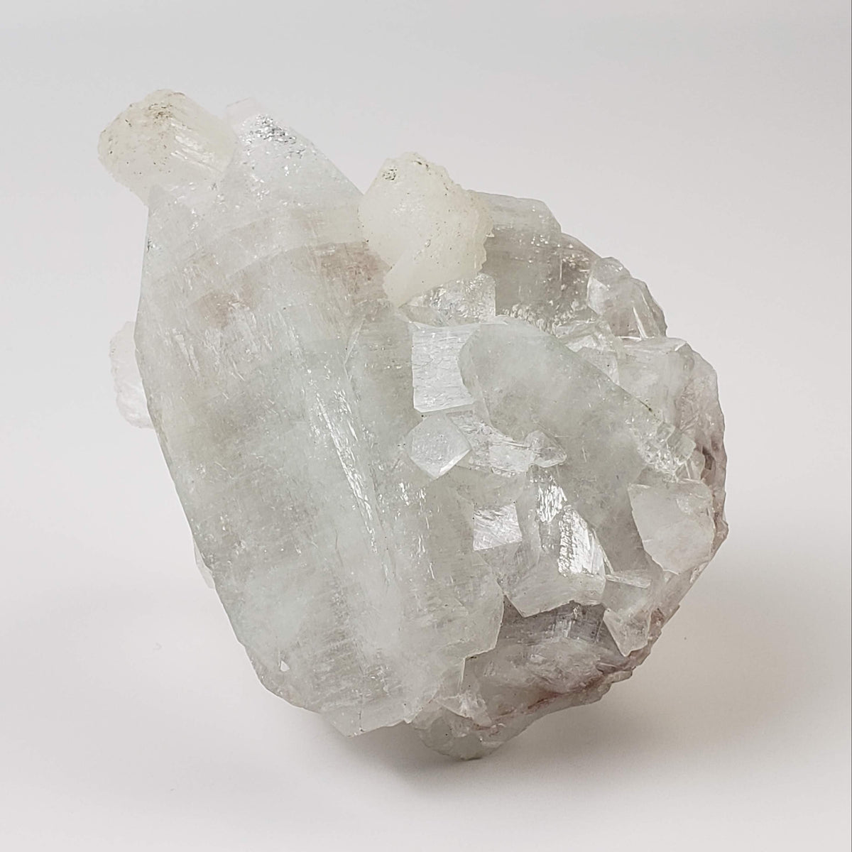  Apophyllite Stilbite Crystals on Quartz Druze | 270 Grams | Jalgaon, India 