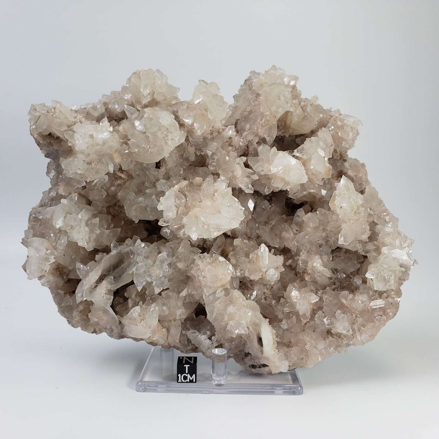 Apophyllite, Stilbite and Calcite on Chalcedony Druse | 2.46 kg | Jalgaon, India 