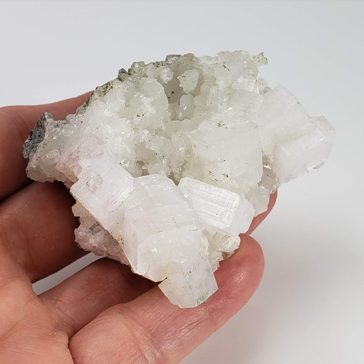 Apophyllite and Prehnite Cluster Crystal | 110 grams | Mumbai, India 7