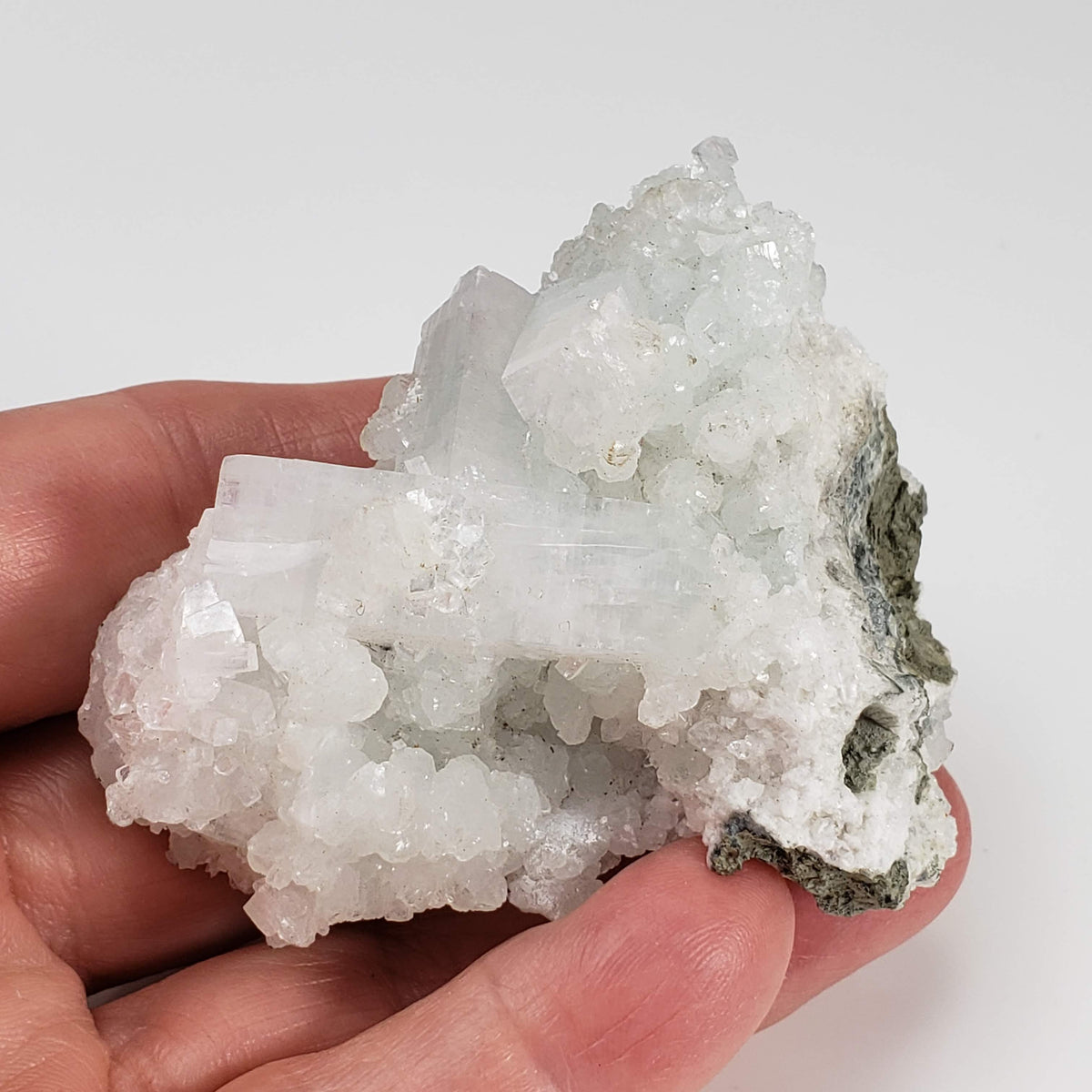 Apophyllite and Prehnite Cluster Crystal | 86 grams | Mumbai, India 7