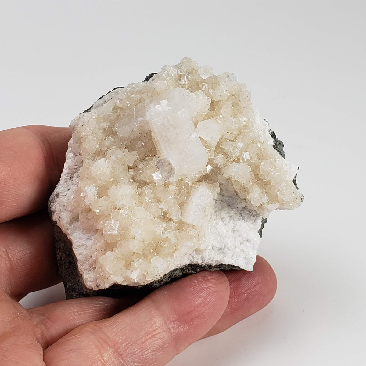 Apophyllite and Prehnite Crystal Cluster | 153 grams | Mumbai, India 5