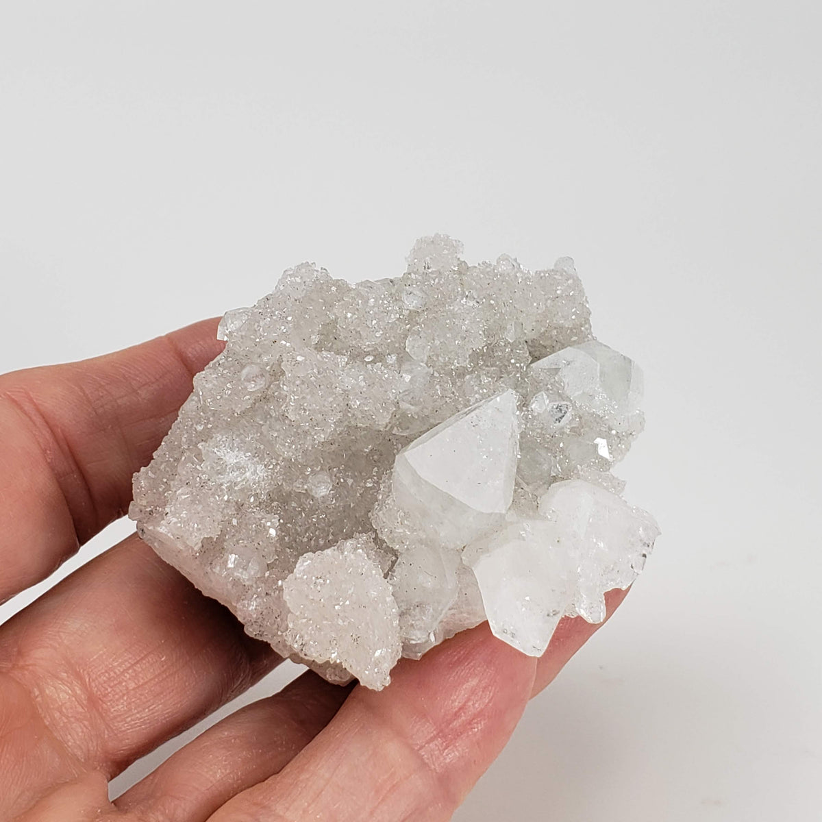 Apophyllite and Prehnite Crystal Cluster | 97 grams | Mumbai, India 7