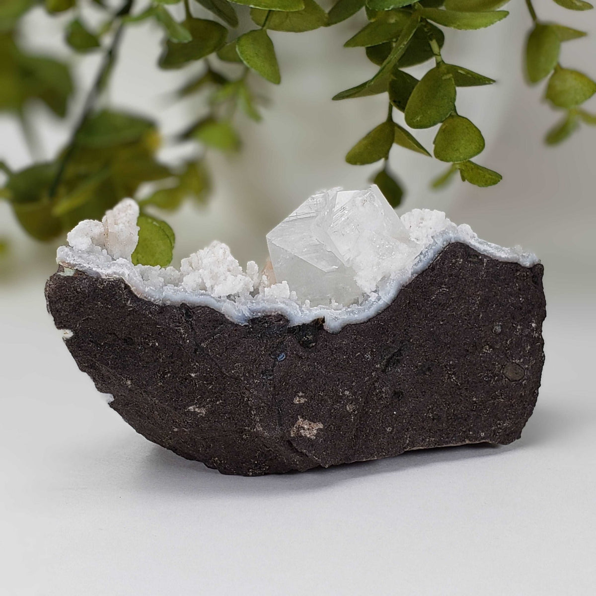  Apophyllite and Stilbite on Chalcedony Druse | 302gr | Jalgaon, India 7