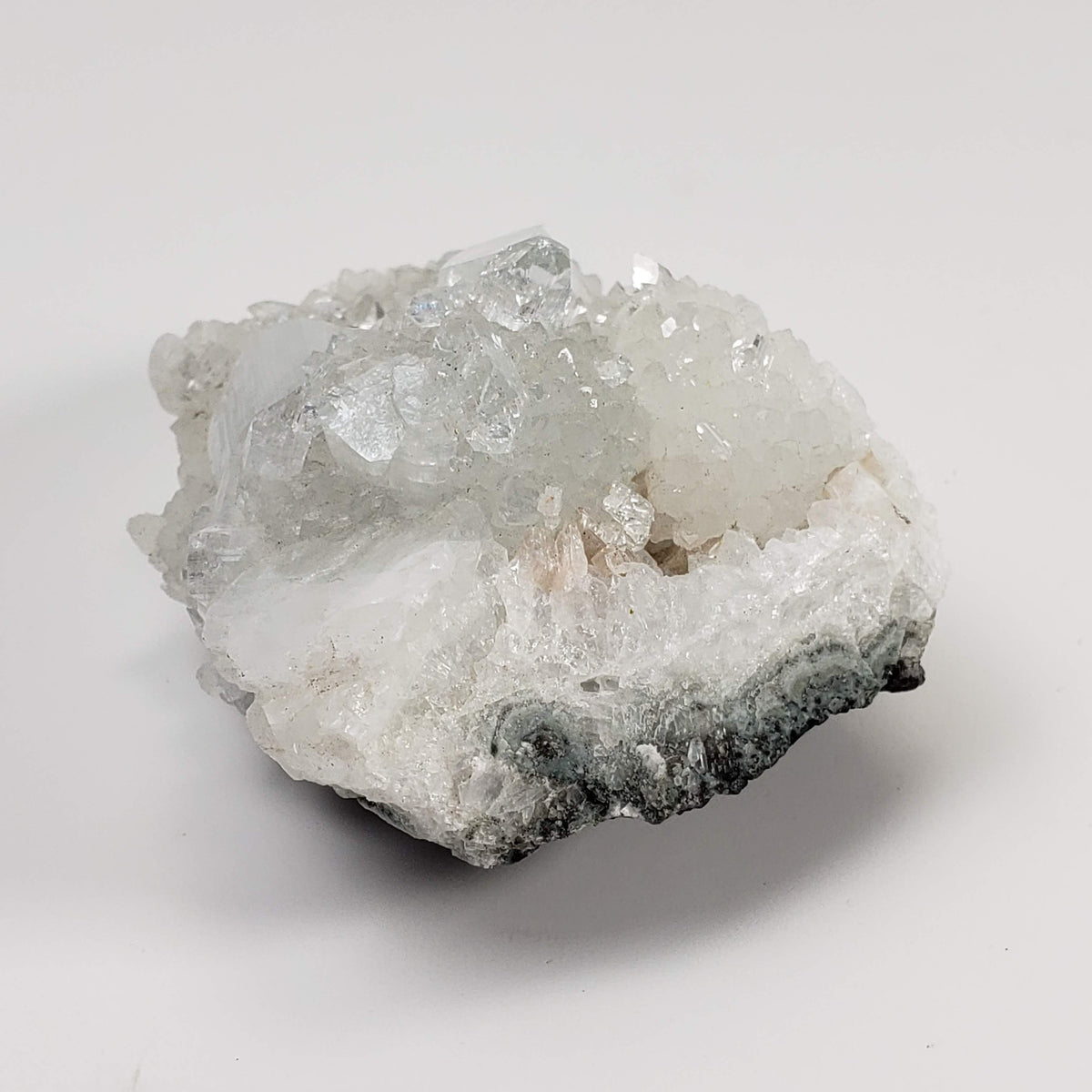 Apophyllite on Prehnite Crystal Cluster | 138 grams | India 2