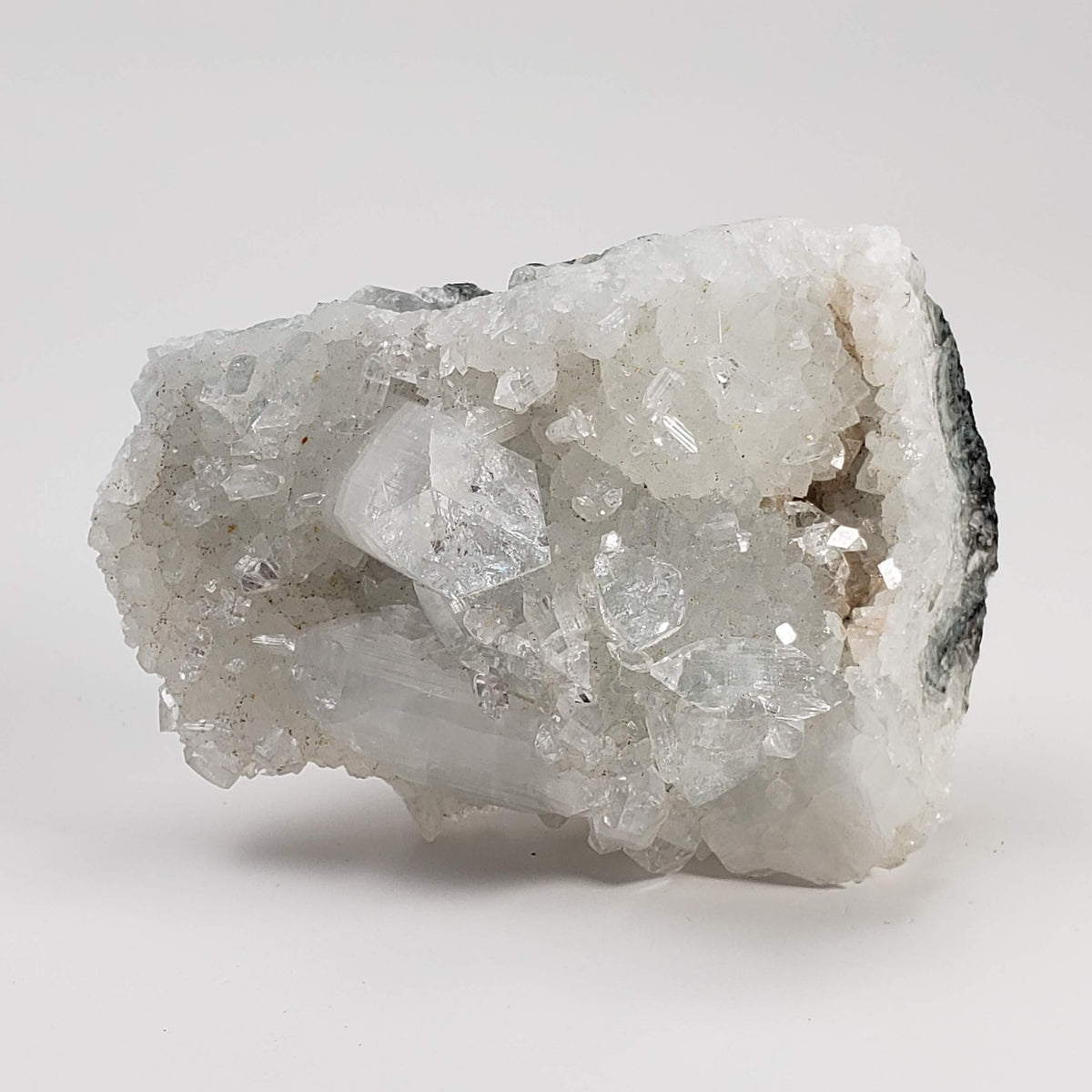 Apophyllite on Prehnite Crystal Cluster | 138 grams | India 3