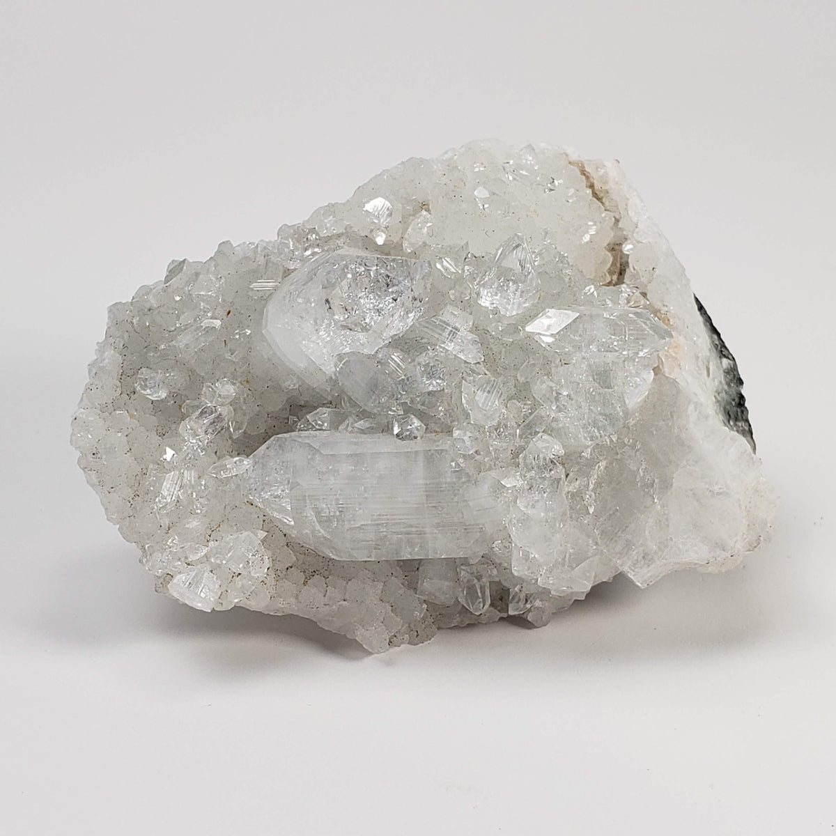 Apophyllite on Prehnite Crystal Cluster | 138 grams | India 1