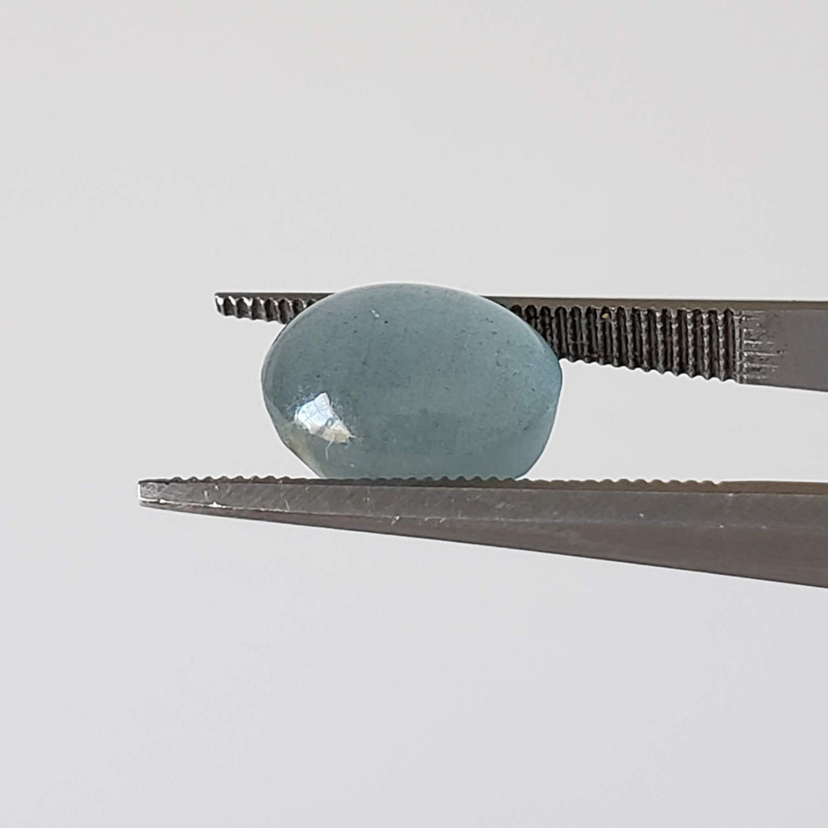  Aquamarine Cats Eye | Oval Cabochon | Light Grayish Blue | 10x8.8mm 4.1ct 3