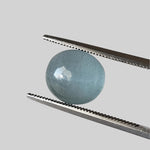  Aquamarine Cats Eye | Oval Cabochon | Light Grayish Blue | 10x8.8mm 4.1ct 