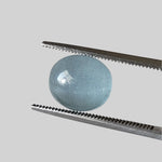  Aquamarine Cats Eye | Oval Cabochon | Light Grayish Blue | 10x8.8mm 4.1ct 1