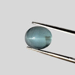  Aquamarine Cats Eye | Oval Cabochon | Light Grayish Blue | 11.6x9.7mm 5.0ct | SO24 