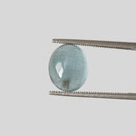  Aquamarine Cats Eye | Oval Cabochon | Light Grayish Blue | 11.6x9.7mm 5.0ct | SO24 1