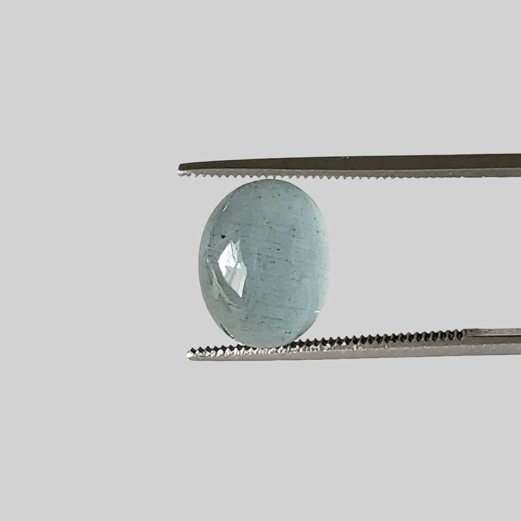  Aquamarine | Oval Cabochon | Light Grayish Blue | 11.3x9.1mm 4.85ct 