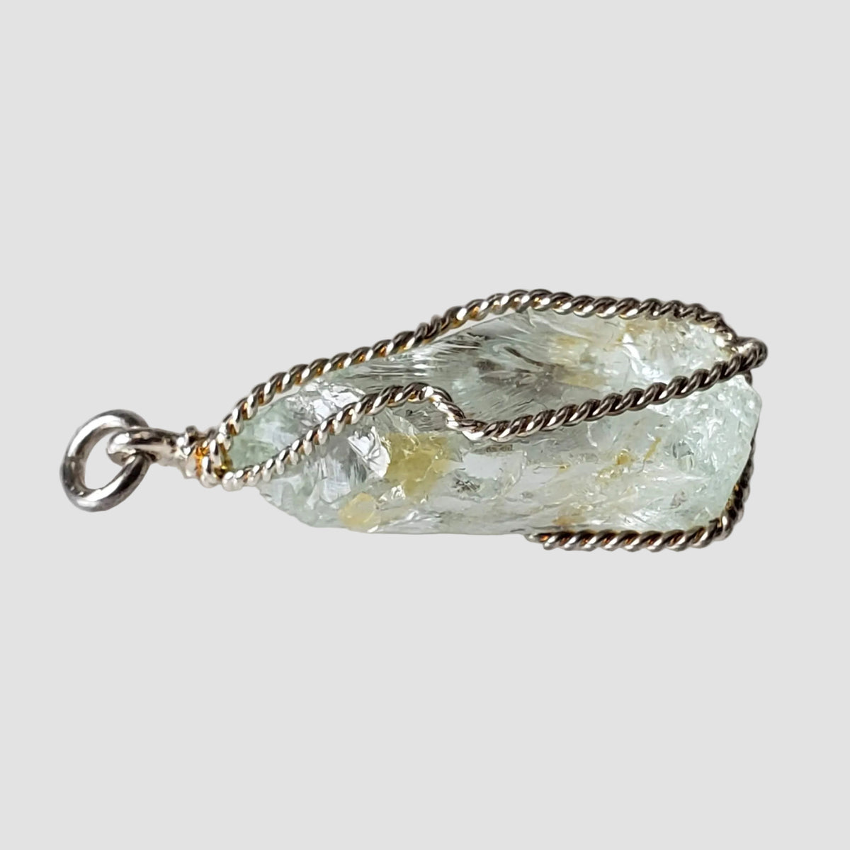  Aquamarine Pendant | 925 Silver Wire Wrapped Pendant | Natural Raw Aquamarine 2