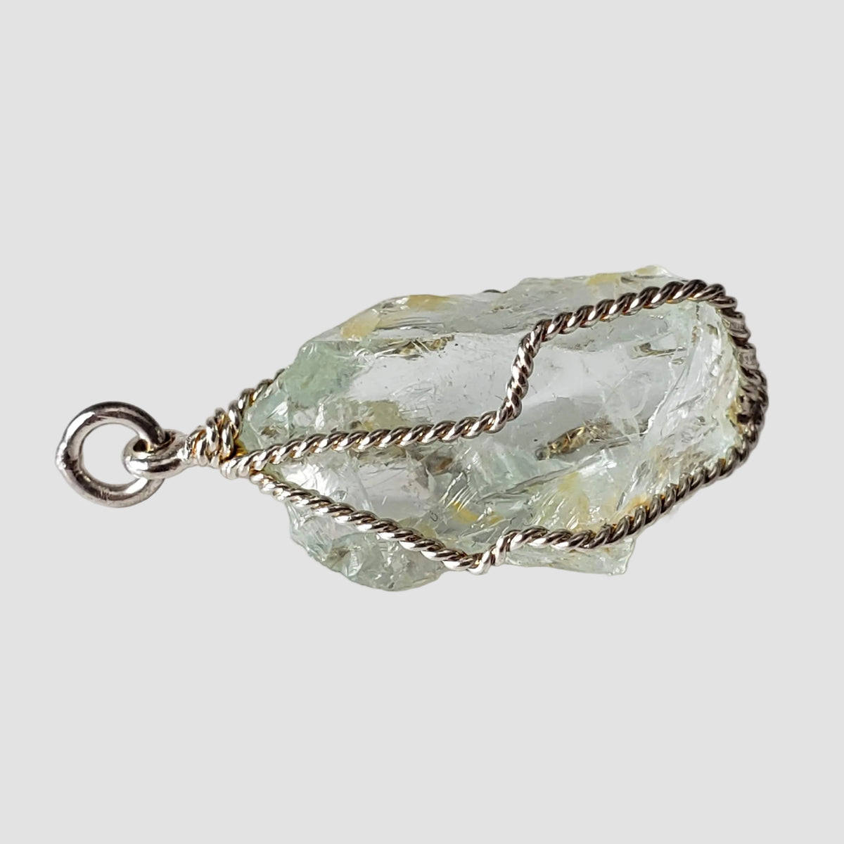  Aquamarine Pendant | 925 Silver Wire Wrapped Pendant | Natural Raw Aquamarine 3