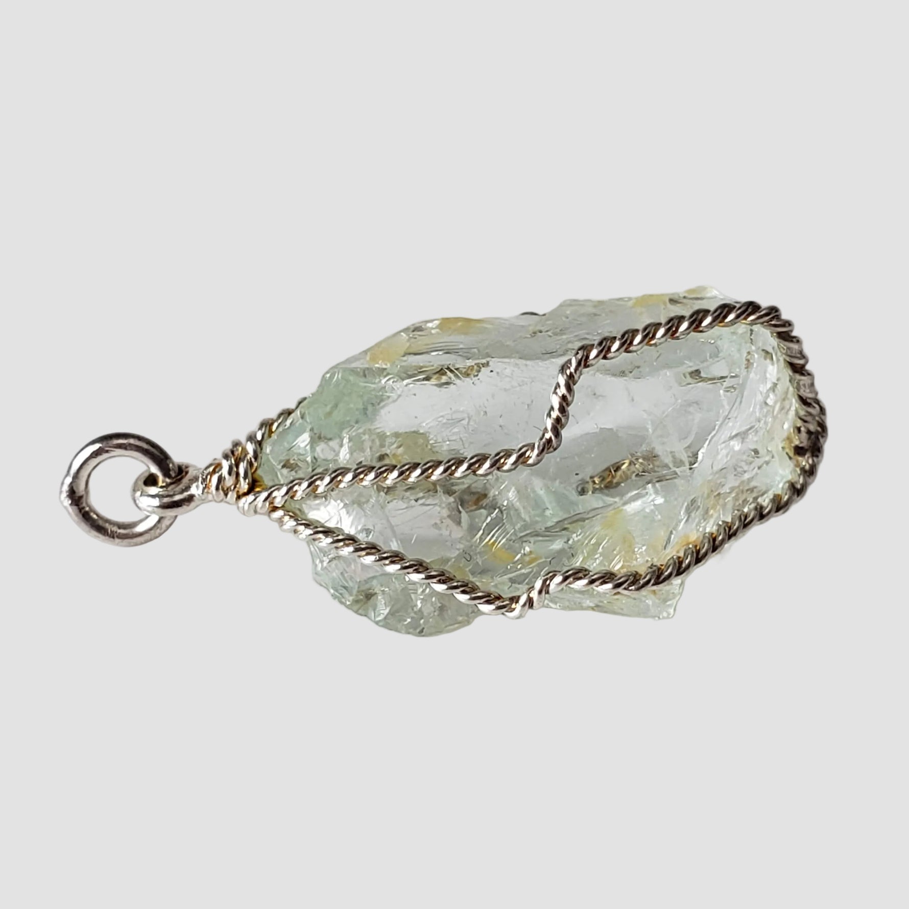  Aquamarine Pendant | 925 Silver Wire Wrapped Pendant | Natural Raw Aquamarine 3