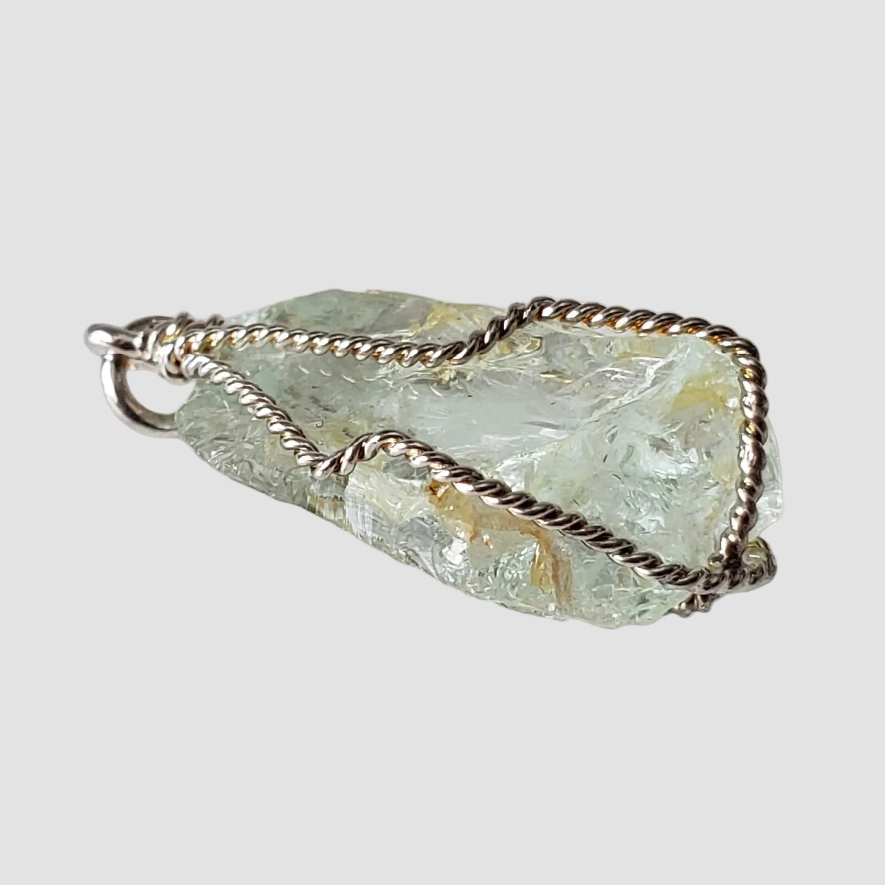  Aquamarine Pendant | 925 Silver Wire Wrapped Pendant | Natural Raw Aquamarine 5