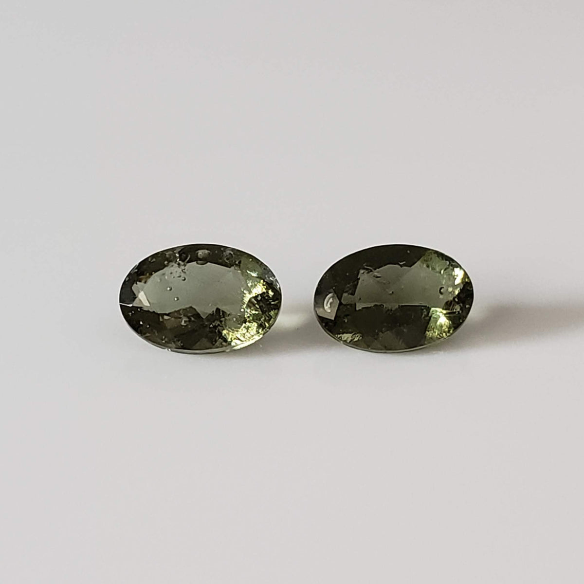  Authentic Moldavite | 2 Piece Lot | Oval Cut | 6x4mm | Chlum Region, Czech Republic 